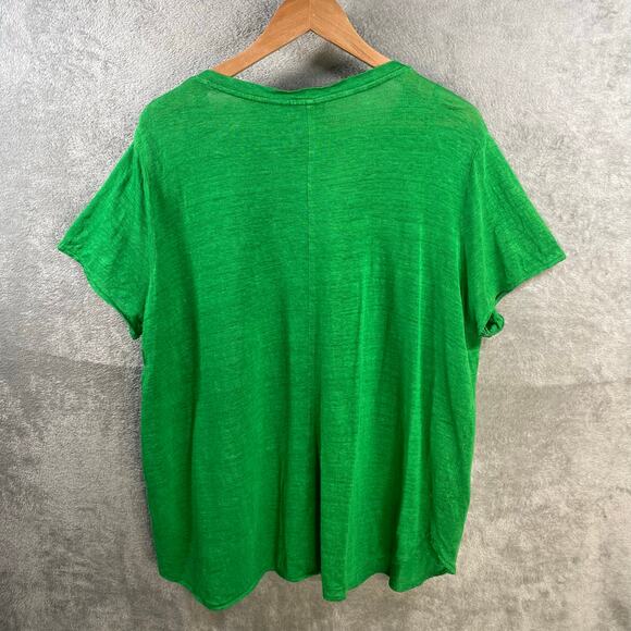 Tahari 100% Linen Tee Womens 1X Plus Size Lightweight Gauzy Beachy - Picture 3 of 12